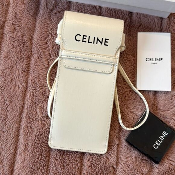 Celine authentic off white leather phone case carrier - Picture 5 of 11